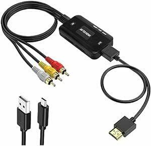 KKM-ラブショー【JCT請求書発行可能】RCA to HDMI 変換コンバーター AV to HDMI コンポジット 4K/10