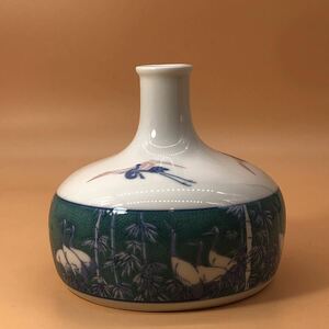 有田焼　彌右衛門窯　色絵ボトル　NIKKA スーパーニッカウイスキーのボトル　花瓶　花器　花入　フラワーベース 置物　インテリア　O1