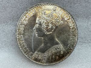 M39　1847年　イギリスヴィクトリア女王　ゴチッククラウン銀貨　総重量約28.23g　直径約39.16mm