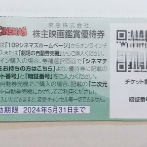 ★取引ナビで番号通知★ 株主映画鑑賞優待券 １０９シネマズ ムービル 24年5月期限の画像1