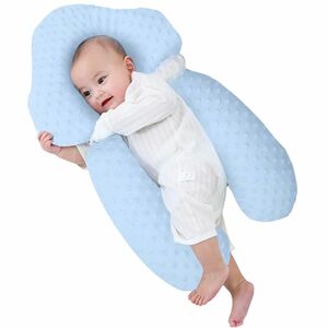 JPSpiritus ベビー枕 抱き枕 脱着可能セット 赤ちゃん 枕 乳児 赤ちゃん枕 ベビーまくら 赤ちゃん まくら 水色