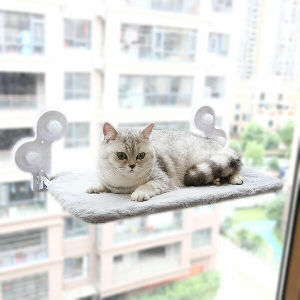 窓 ハンモック 吸盤式 猫 ペットベッド 猫ベッド 53×30cm 耐荷重約15㎏