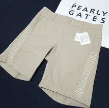 正規品　新品　PEARLY GATES　パーリーゲイツ　ジャックバニー　メンズ　ショートパンツ　ハーフパンツ　お洒落なBIGロゴ　ベージュ　size6_画像2