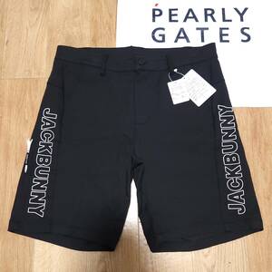 正規品　新品　PEARLY GATES　パーリーゲイツ　ジャックバニー　メンズ　ショートパンツ　ハーフパンツ　お洒落なBIGロゴ　ブラック　size6