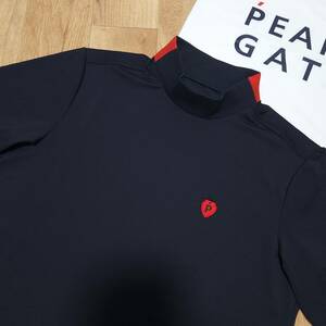 正規品　新品　PEARLY GATES　パーリーゲイツ　メンズ　ハイネック半袖シャツ　モックシャツ　お洒落なロゴデザイン　人気モデル　size4
