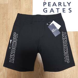 正規品　新品　PEARLY GATES　パーリーゲイツ　ジャックバニー　メンズ　ショートパンツ　ハーフパンツ　お洒落なBIGロゴ　ブラック　size4