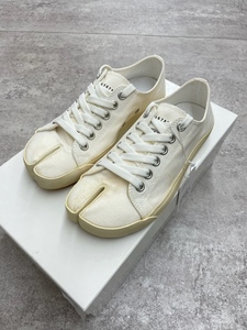 メゾンマルジェラ Martin Margiela 22 足袋 キャンバス ローカット スニーカー 白 ホワイト 36 23cm 定価68,200円 箱付き レディース