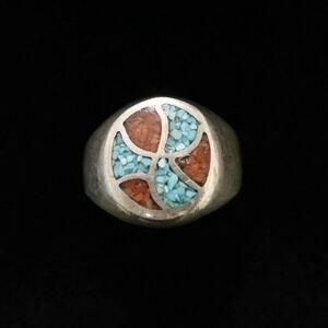 925 за границей производства индеец ювелирные изделия Navajo группа бирюзовый кольцо кольцо Vintage цветной камень SILVER серебряный серебряный E36