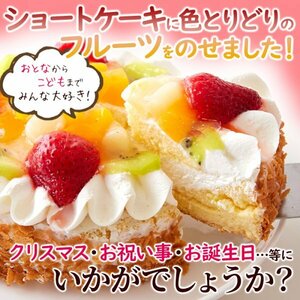 【複数購入推奨】【新商品】色とりどりのフルーツをたっぷりトッピング☆フルーツショートケーキ≪冷凍便D≫