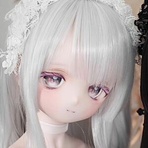 ＊小桜はうす＊　DDH-01 セミホワイト肌 ドルフィードリームカスタムヘッド+アイ+衣装　パテ盛り　難あり