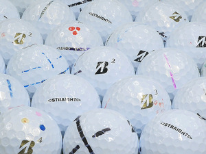 ★AB落書き★BRIDGESTONE GOLF SUPER STRAIGHT 2019年モデル ホワイト・パールホワイト混合 12個