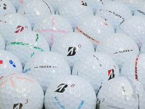 ★AB落書き★BRIDGESTONE GOLF TOUR B X 2020年モデル ホワイト系混合 12個