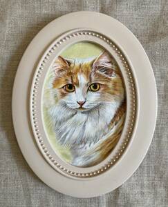 Art hand Auction لوحة قطة سيبيريا طويلة الشعر مرسومة باليد لوحة أكريليك رسم توضيحي للقطط 576, تلوين, ألوان مائية, لوحات حيوانات