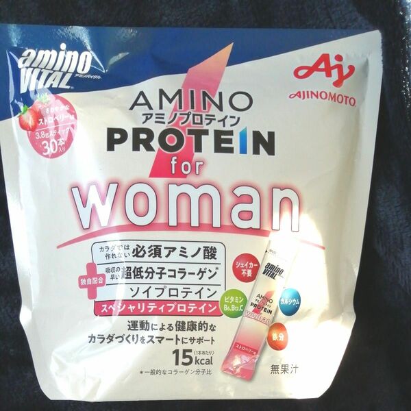 【未開封】アミノバイタル アミノプロテイン for woman ストロベリー味 3.8g × 30本入