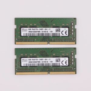 PC4-2400T 8GB 2枚セット PC4-19200 計16GB DDR4 DELL製ノートPCより取り外し SKhynix メモリ