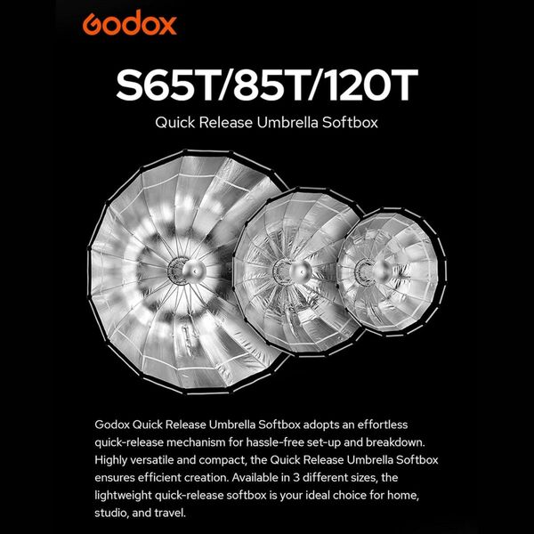 【週末特価】Godox製最新型ソフトボックス Godox S85T クイックリリース Bowensマウント 85cm 軽量