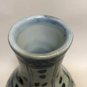 明朝期 瓢箪形染付人物文花瓶 唐物 中国美術の画像5