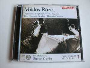 ミクロス・ローザ「Miklos Rozsa：３つのハンガリーの風景、ハンガリーのセレナーデ、トリパルティータ他」ガンバ BBCフィル　輸入盤　