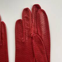 【美品】イタリア　セルモネータ　SERMONETA GLOVES レザーグローブ　革手袋　赤　サイズ7 裏地無し_画像3