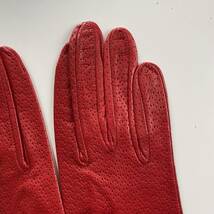 【美品】イタリア　セルモネータ　SERMONETA GLOVES レザーグローブ　革手袋　赤　サイズ7 裏地無し_画像5