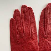 【美品】イタリア　セルモネータ　SERMONETA GLOVES レザーグローブ　革手袋　赤　サイズ7 裏地無し_画像6