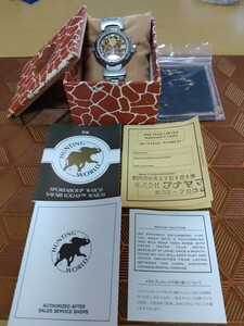  one jpy ~*HUNTING WORLD worldwide limitation 700 self-winding watch ji rough wristwatch * operation excellent * original BOX, document complete set equipping 