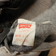 -775★ 80s USA製 先染め Levis 501 ブラックジーンズ W28 (古着) リーバイス ビンテージ アメリカ製 ブラックデニム ★_画像5