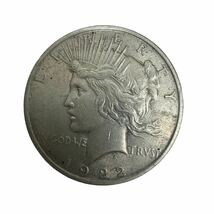 アメリカ 銀貨 リバティ イーグル 1ドル銀貨　ピース DOLLAR　1922年 アンティークコイン 古銭 10533_画像1