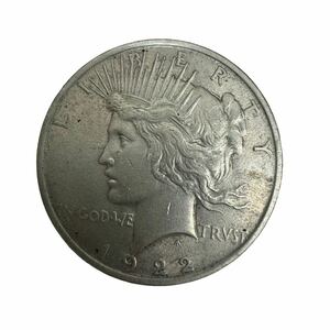 アメリカ 銀貨 リバティ イーグル 1ドル銀貨　ピース DOLLAR　1922年 アンティークコイン 古銭 10533