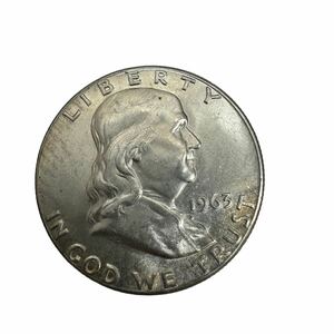 1963年 アメリカ リバティコイン LIBERTY ハーフダラー50セントフランクリン 硬貨 記念コイン 銀貨 10538