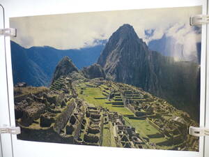 @中古 当時物 レトロ マチュピチュの遺跡 ポスター サイズB2 管理1 検索 販促品 インカ帝国 世界遺産 ペルー 風景