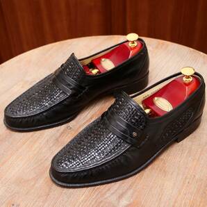 極美品◎【SPARTACUS】スパルタカス イントレチャートコンビローファー ブラック UK8.5 27cm ビジネスカジュアル メンズシューズ 革靴の画像3