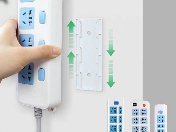 コンセント ホルダー 電源タップ固定器 壁掛け フック ティッシュ ルーター 収納 強力粘着 テープ （3セット）