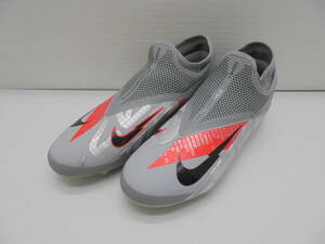 ◇8156・NIKE/ナイキ ファントム ビジョン 2 アカデミー サッカースパイク CD4157-906 グレー×レッド 27.5cm 中古品