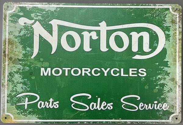 ブリキ看板 1枚 (メタルサイン 再現ヴィンテージ レトロ Norton ノートン)