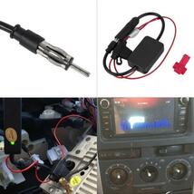 アンテナブースター カーラジオ カーナビ VICS AM FM バンド 12V ラジオブースター 空中信号 信号増幅 受信感度 アンテナ オーディオ 汎用_画像3