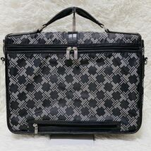 極美品★希少★多機能 TUMI トゥミ モノグラム Tロゴ ブリーフケース ビジネスバッグ 総柄 ブラック メンズ スーツケース キャリーオン可能_画像4