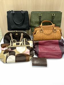 (OH1149.1217)1 jpy start . summarize bag & purse OSTRICH Ostrich JRA COACH Coach C05M-8F33,E1380-23711 leather 7 point 