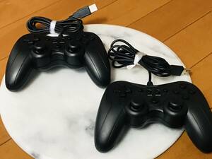 * superior article *ELECOM Elecom wire standard game pad GP20S black JC-GP20SBK strut placement 13 button game pad 2 piece collection * prompt decision 