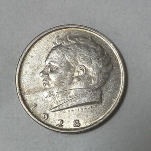 ２シリング　銀貨　シューベルト　1928年