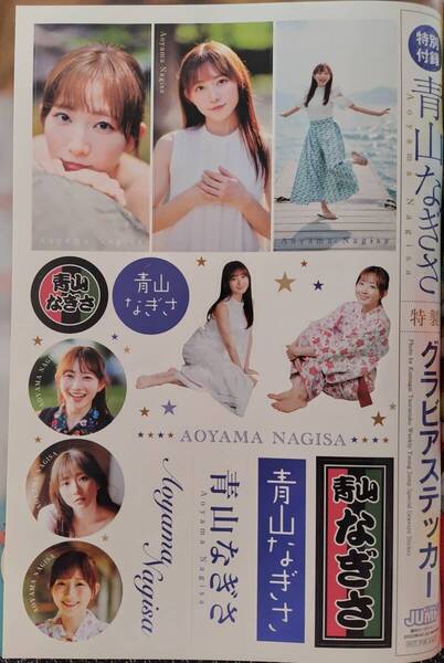 声優 青山なぎさ 特製グラビアステッカー/巻頭グラビア , センター/巻末グラビア 橋本萌花/週刊ヤングジャンプ 2023年33号 ※送料無料※