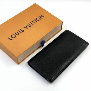 【箱付き☆極美品】 Louis Vuitton ルイヴィトン 長財布 タイガ ロングウォレット 黒 ブラック 二つ折り ポルトフォイユ ブラザの画像3