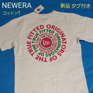 新品 タグ付き NEWERA Tシャツ 白 半袖 S コットン CIRCLE バックプリント ピンク 緑 オレンジ 紫 ニューエラ