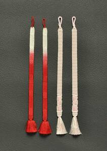 羽織紐－2組　（新品・未使用品）ー赤のグラデーション・ピンク
