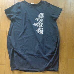 半袖 Tシャツワンピ・ネイビーM〜L