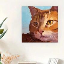 油絵風の猫　アートポスター　インテリア　リビング　玄関　トイレ　お店　キッチン　ディスプレイ_画像1