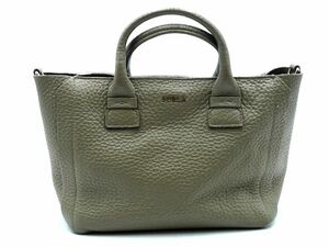 FURLA フルラ レザー トート バッグ カーキ ■■ ☆ eea1 レディース