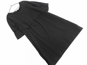 ZARA TRF ザラ トラファ フリル Tシャツ ワンピース sizeL/黒 ■◆ ☆ eea1 レディース