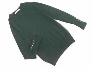 ZARA ザラ 袖ボタン ニット セーター sizeL/緑 ◇■ ☆ dja5 レディース