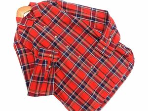  Journal Standard check shirt red x navy blue *# * dkc0 lady's 